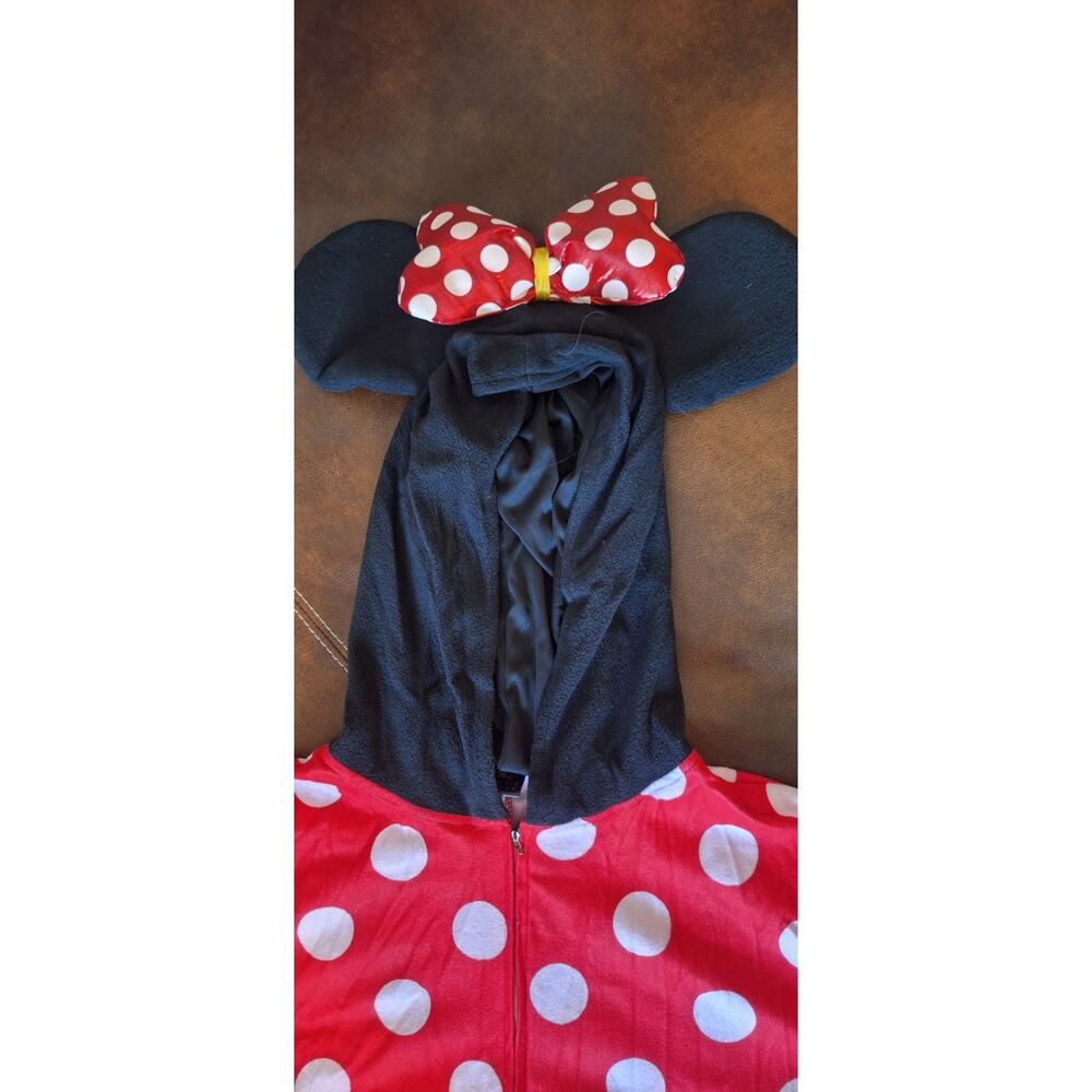 Spirit Halloween Minnie Mouse Adult Costume Jumpsuit L XL Onesie Gloves Disney - Picture 9 of 14